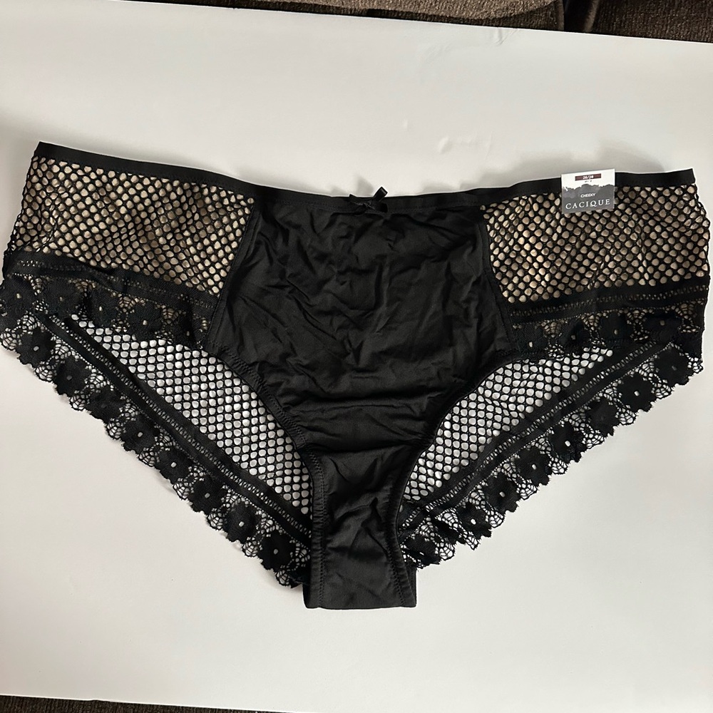Cacique Black Mesh Lace Panties
